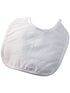 Little Things Mean A Lot Baby Boys White Polycotton Screened Cross Large Bib - SophiasStyle.com