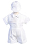 Lito Baby Boys White Cross Suspender Shorts Maverick Christening Outfit 0-24M - SophiasStyle.com