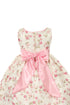 Little Girls Pink Jacquard Floral Printed Satin Rosette Sash Easter Dress 2T-6 - SophiasStyle.com