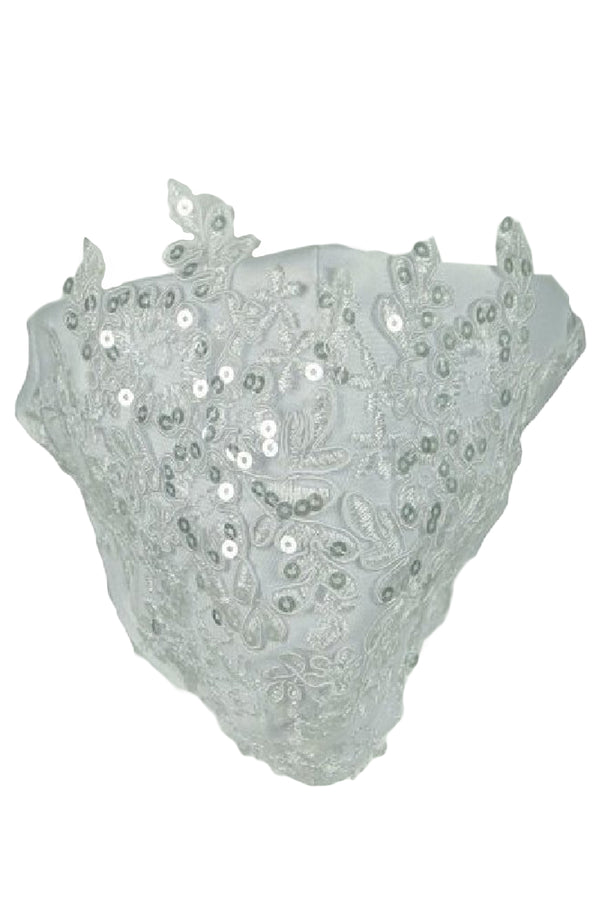 Cinderella Couture Girls White Sequin Triple Layer Reusable Fashion Mask - SophiasStyle.com