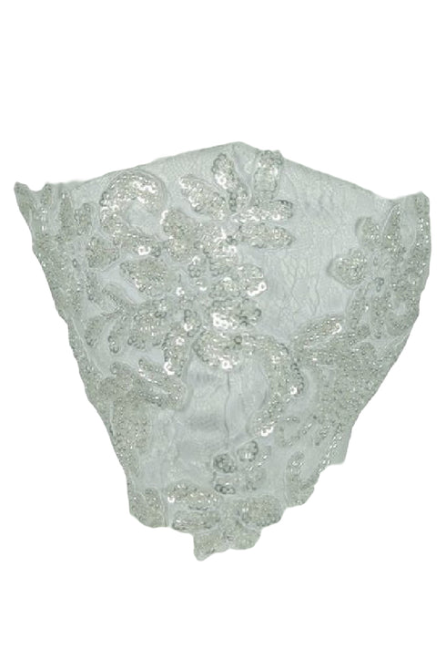 Cinderella Couture Girls White Sequin Lace Triple Layer Reusable Fashion Mask - SophiasStyle.com