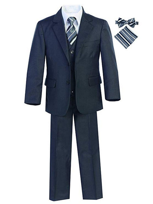 Magen Kids Big Boys Husky Fit Tie Pocket Square 7 Pc Suit 8-20 - SophiasStyle.com