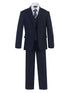 Magen Kids Boys Slim Fit 7 Pc Tie Bow Tie Pocket Square Suit 12M-18 - SophiasStyle.com
