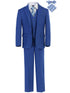 Magen Kids Boys Slim Fit 7 Pc Tie Bow Tie Pocket Square Suit 12M-18 - SophiasStyle.com
