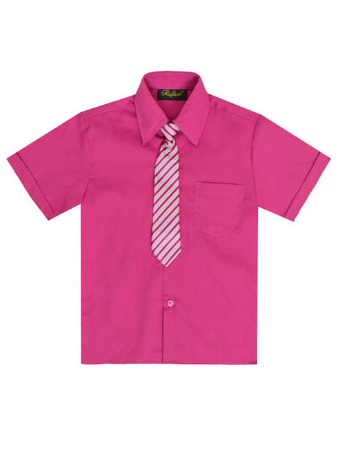 Rafael Boys Banana Tie Short Sleeve Dress Shirt 2T-20 - SophiasStyle.com