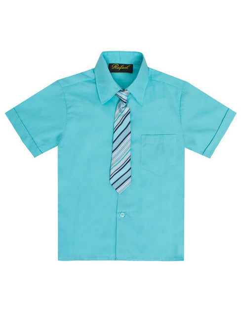 Rafael Boys Banana Tie Short Sleeve Dress Shirt 2T-20 - SophiasStyle.com