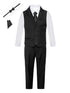 Magen Kids Boys Pant Vest Shirt 6 Piece Suit Vest Set 12M-14 - SophiasStyle.com