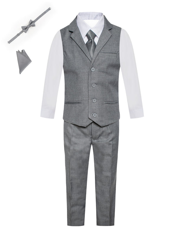 Magen Kids Boys Pant Vest Shirt 6 Piece Suit Vest Set 12M-14 - SophiasStyle.com
