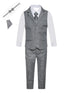 Magen Kids Boys Pant Vest Shirt 6 Piece Suit Vest Set 12M-14 - SophiasStyle.com