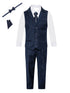 Magen Kids Boys Pant Vest Shirt 6 Piece Suit Vest Set 12M-14 - SophiasStyle.com