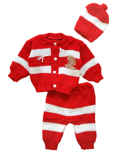 Unisex Baby Multi Color Crochet Hat Sweater Pant 3 Pc Set Newborn - SophiasStyle.com