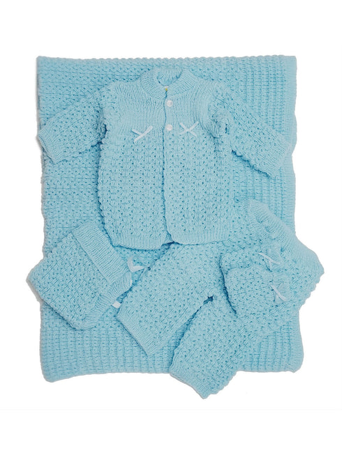 Unisex Baby Multi Color Blanket Mittens Pants Sweater Set Newborn - SophiasStyle.com