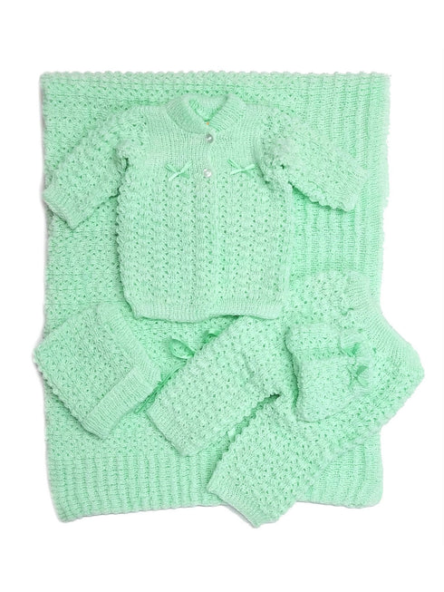 Unisex Baby Multi Color Blanket Mittens Pants Sweater Set Newborn - SophiasStyle.com