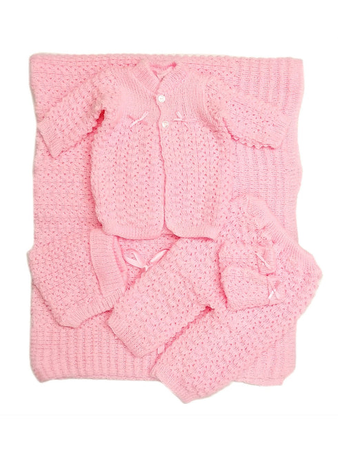 Unisex Baby Multi Color Blanket Mittens Pants Sweater Set Newborn - SophiasStyle.com