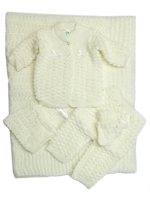 Unisex Baby Multi Color Blanket Mittens Pants Sweater Set Newborn - SophiasStyle.com