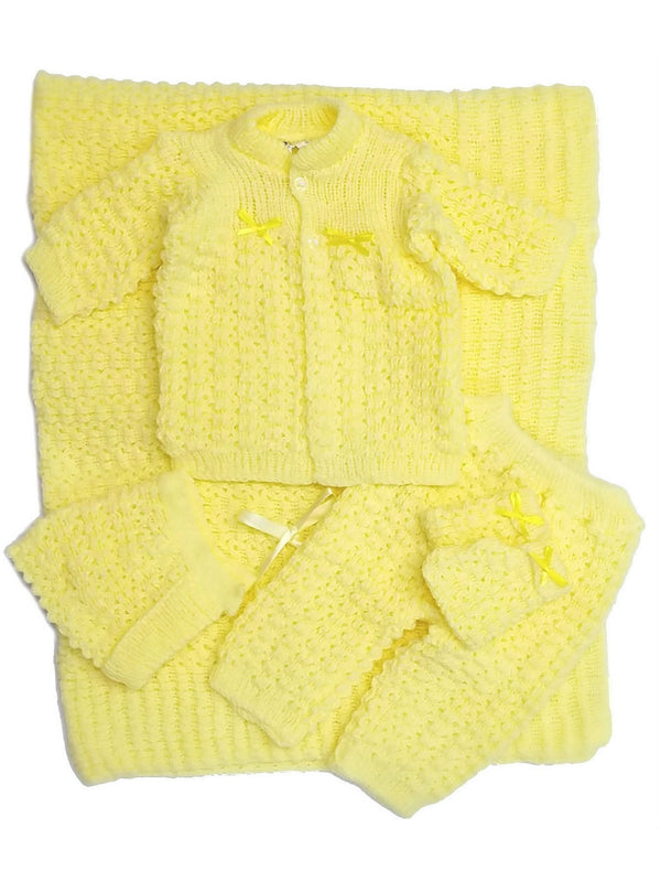 Unisex Baby Multi Color Blanket Mittens Pants Sweater Set Newborn - SophiasStyle.com