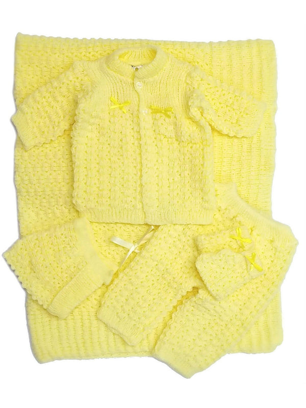 Unisex Baby Multi Color Blanket Mittens Pants Sweater Set Newborn - SophiasStyle.com