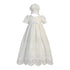 Lito Baby Girls White Embroidered Tulle Gown Bonnet Baptism Set 0-12M - SophiasStyle.com