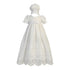 Lito Baby Girls White Embroidered Tulle Gown Bonnet Baptism Set 0-12M - SophiasStyle.com