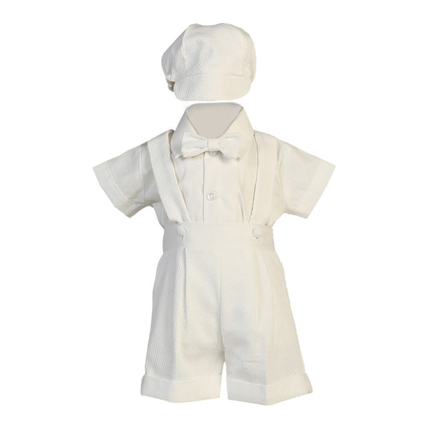 Lito Baby Boys Suspender Shorts Poly Cotton Baptism Christening Set 12-18M - SophiasStyle.com