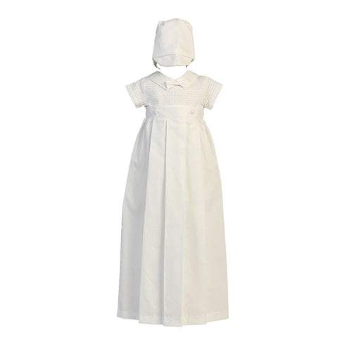 Lito Baby Boys White Detachable Gown Cotton Weaved Romper Christening Set 0-18M - SophiasStyle.com