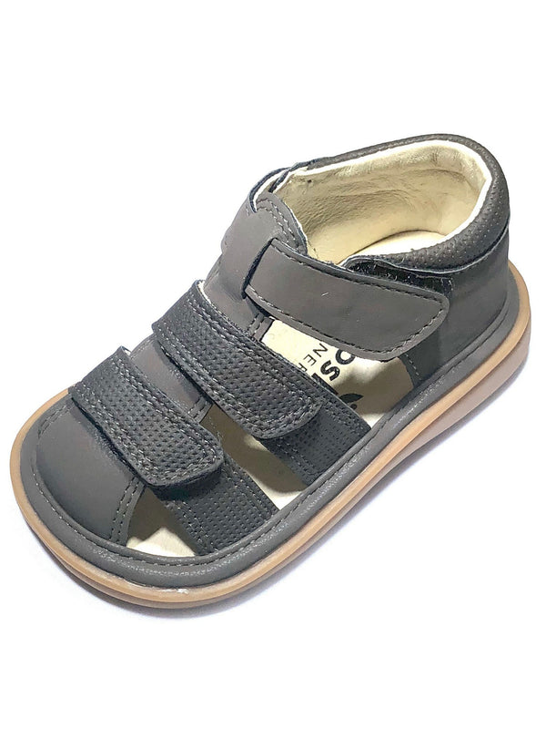 Mooshu Trainers Baby Boys Charcoal  Squeaky Henry Strap Sandals 3-4 Baby - SophiasStyle.com