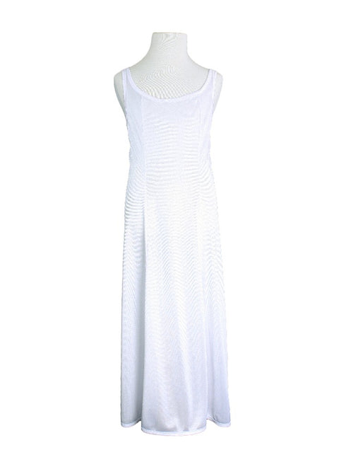 Girls White Simple Princess Style Straps Tea Length Nylon Slip 4-16 - SophiasStyle.com