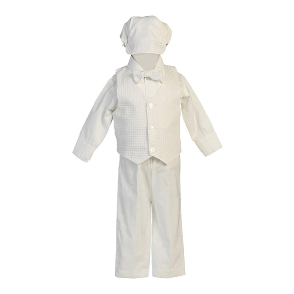 Lito Baby Boys White Cotton Vest Pants Baptism Special Occasion Set 0-24M - SophiasStyle.com