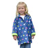 Foxfire Little Girls Navy Shiny Polka Dotted Print Trendy Raincoat 1T-6 - SophiasStyle.com