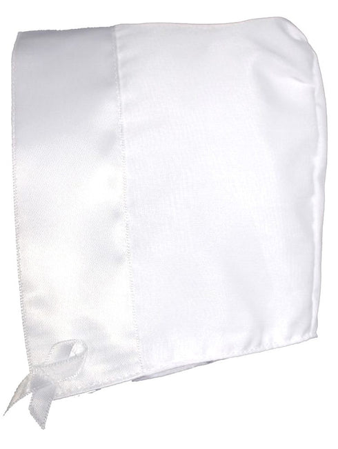 Little Things Mean A Lot White Organza Satin Trim Hand Made Bonnet 0-12M - SophiasStyle.com