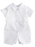 Baby Boys White Romper Vest Hat 3 Pcs Cotton Christening Outfit 3-24M - SophiasStyle.com