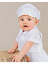 Baby Boys White Romper Vest Hat 3 Pcs Cotton Christening Outfit 3-24M - SophiasStyle.com