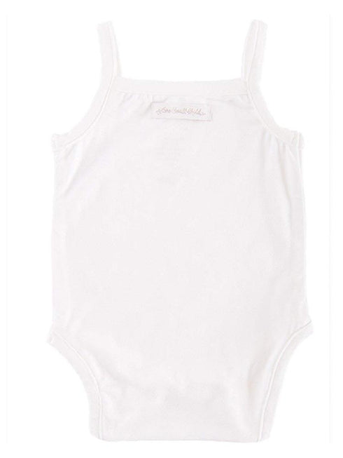 Little Things Mean A Lot Baby Girls White Bamboo Camisole Bodysuit 3-24M - SophiasStyle.com