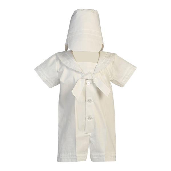 Lito Baby Boys White Poly Cotton Sailor Outfit Baptism Easter Set 0-24M - SophiasStyle.com