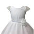 Petite Adele Big Girls White Satin Sparkle Sequin Organza Communion Dress 8-16 - SophiasStyle.com