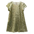 Big Girls Gold Sparkle Sequin Katy Short Sleeve Shift Party Dress 8-12 - SophiasStyle.com