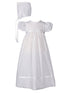 Baby Girls White Poly Cotton Lace Collar Hem Hat Christening Gown 0-24M - SophiasStyle.com