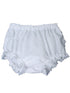 Baby Girls White Embroidered Eyelet Edging Elastic Diaper Cover Bloomer 3-24M - SophiasStyle.com