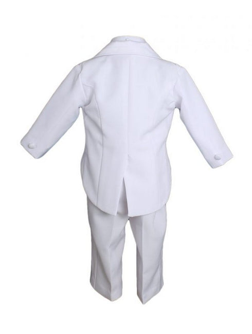 Baby Boys White 5 Pcs Shirt Jacket Pants Bow Tie Cummerbund Tuxedo Set 0-24M - SophiasStyle.com
