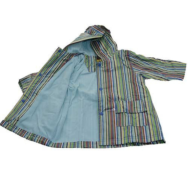 Pluie Pluie Girls Outerwear Blue Stripe Print Lined Raincoat 12M-8 - SophiasStyle.com