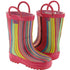 Pluie Pluie Toddler Little Girls Pink Stripe Rain Boots 5-2 - SophiasStyle.com