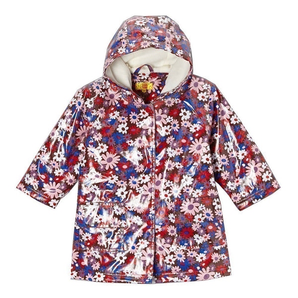 Pluie Pluie Little Girls Brown Floral Lined Rain Coat Outerwear 1-6x - SophiasStyle.com
