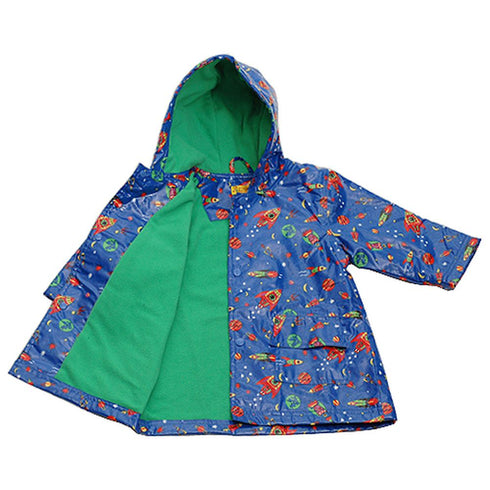Pluie Pluie Blue Outerspace Lined Boys Raincoat Outerwear 12M-8 - SophiasStyle.com