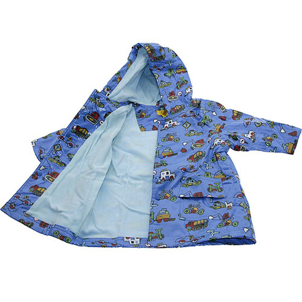 Pluie Pluie Boys Outerwear Blue Truck Lined Raincoat 12M-8 - SophiasStyle.com