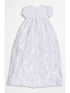Baby Girls White Bonnet Rosette Taffeta Christening Dress Outfit 0-24M - SophiasStyle.com