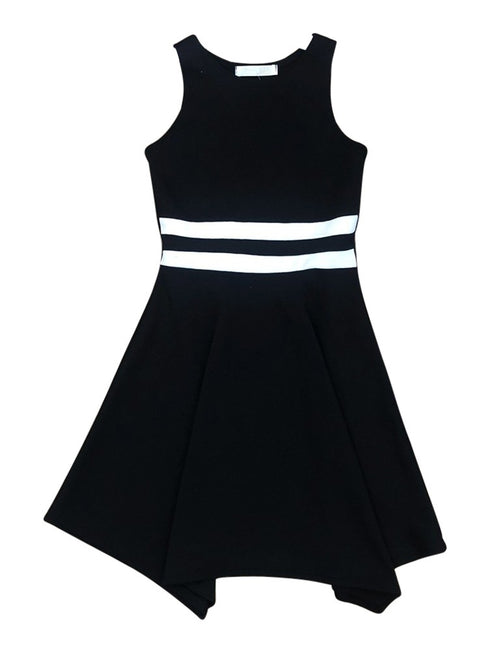 Petite Adele Big Girls Dual Stripe Hanky Hem Junior Bridesmaid Dress 8-16 - SophiasStyle.com