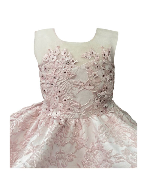 Petite Adele Girls Floral Jacquard Layered Flower Girl Dress 2T-12 - SophiasStyle.com