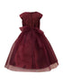 Girls Burgundy Floral Glitter Mesh Christmas Dress 2-12 - SophiasStyle.com