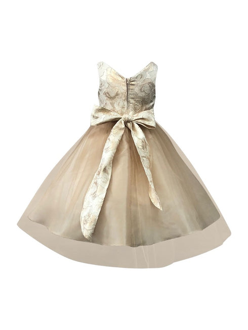 Petite Adele Girls Floral Jacquard Tulle High Low Hem Christmas Dress 2T-12 - SophiasStyle.com