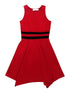 Petite Adele Big Girls Dual Stripe Hanky Hem Junior Bridesmaid Dress 8-16 - SophiasStyle.com